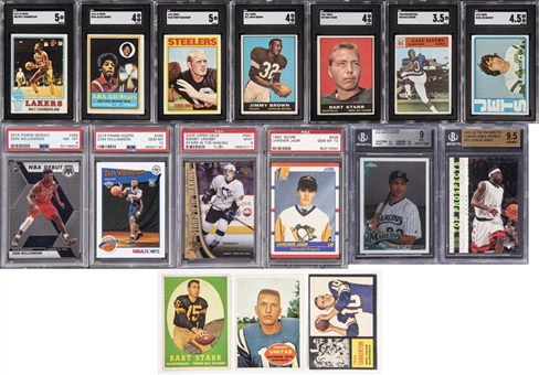 1958-2019 Topps & Assorted Brands Multi Sport Card Collection (16) Featuring Lebron James, Jaromir Jagr, Johnny Unitas & More!